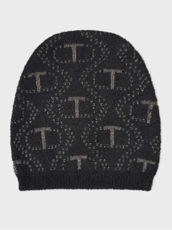 В'язана шапка/Чорний Лого