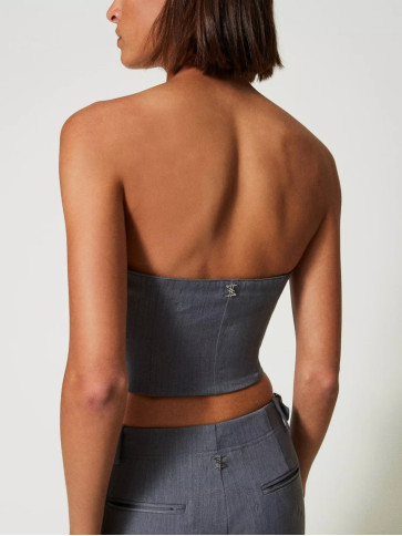 Бюстье / Середньо сірий меланж