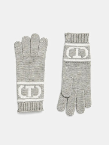 Рукавички / Сірий / білий