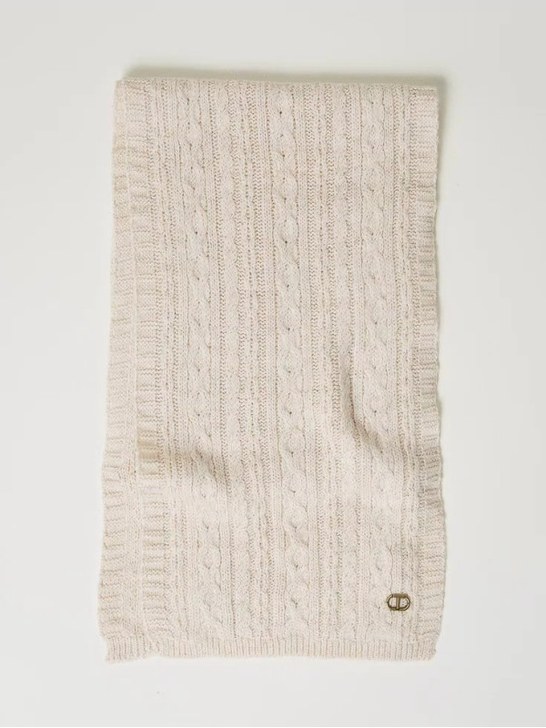 В'язаний шарф / Білий крем