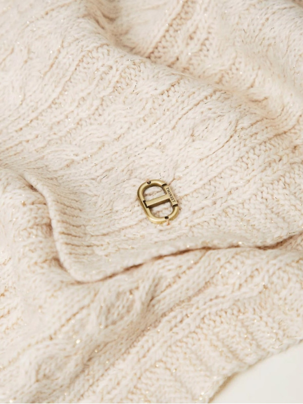 В'язаний шарф / Білий крем