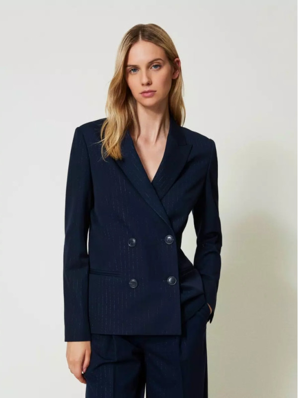 Блейзер / Індиго / Смужка люрекс
