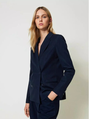 Блейзер / Індиго / Смужка люрекс