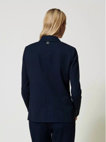 Блейзер / Індиго / Смужка люрекс