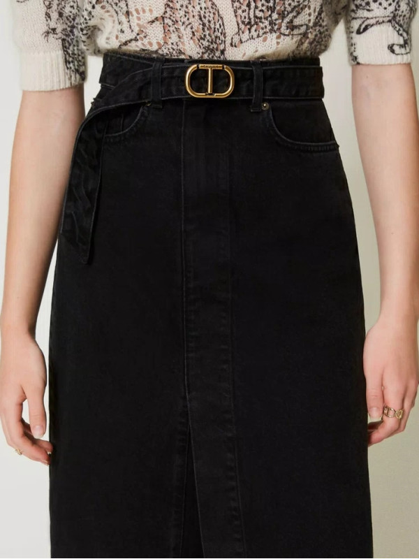 Джинсова спідниця / Денім чорний