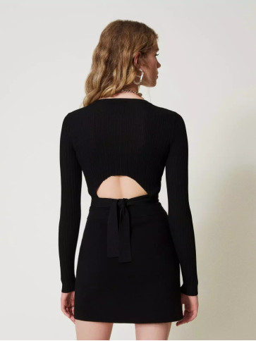 Светр з бантом / Чорний