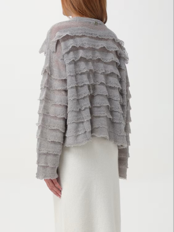 Пуловер з воланами / Сірий Меланж
