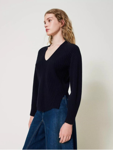 Светр з вовни / Індіго