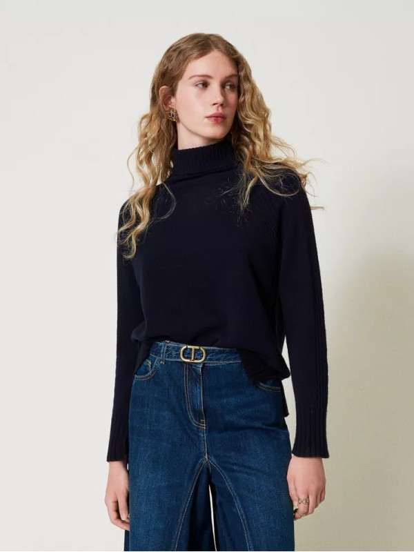 Водолазка з вовни / Індіго