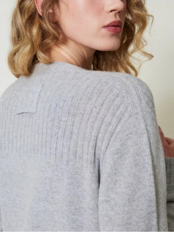 Кардіган максі / Сірий / сріблястий