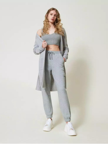 Кардіган максі / Сірий / сріблястий