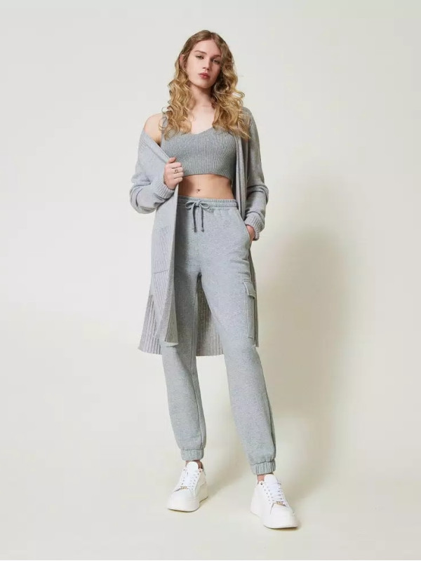 Кардіган максі / Сірий / сріблястий