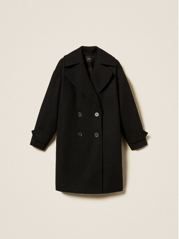 Двобортне пальто / Чорний