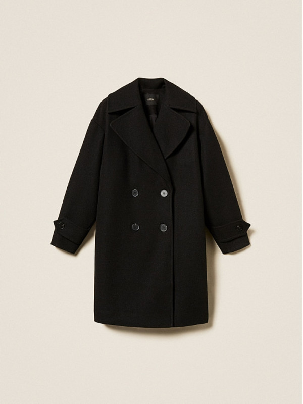 Двобортне пальто / Чорний