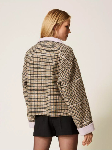 Двостороння куртка / Клітинка / фіалка