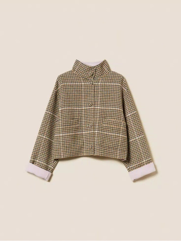 Двостороння куртка / Клітинка / фіалка