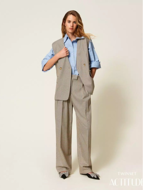 Штани палаццо / Натуральний / лапка