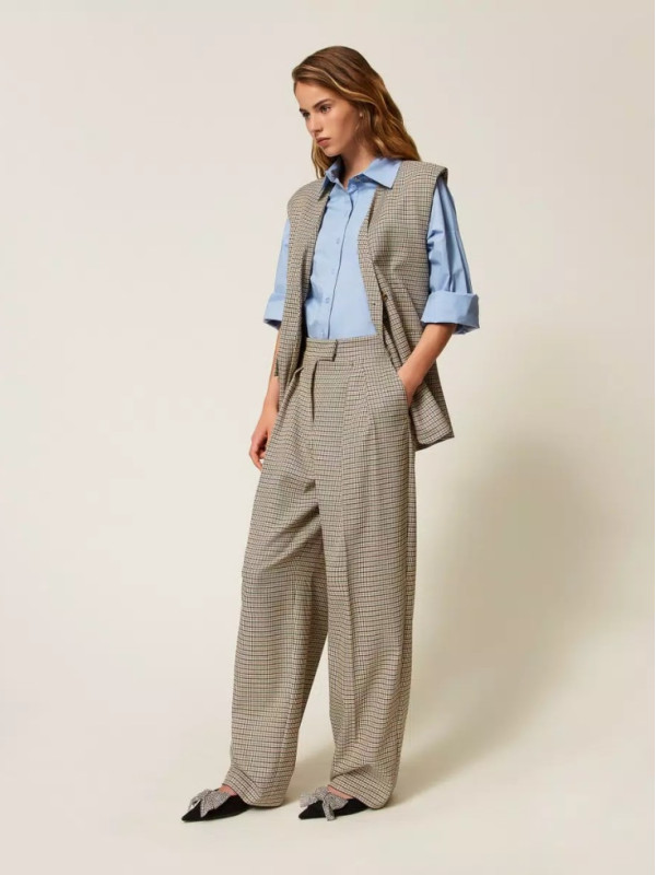 Штани палаццо / Натуральний / лапка