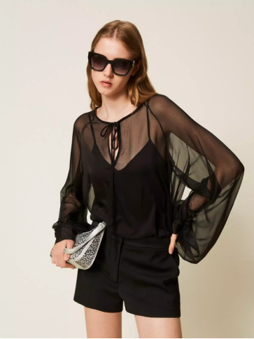 Блузка вуаль / Чорний