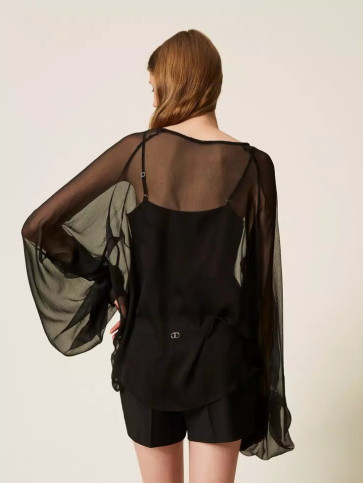 Блузка вуаль / Чорний