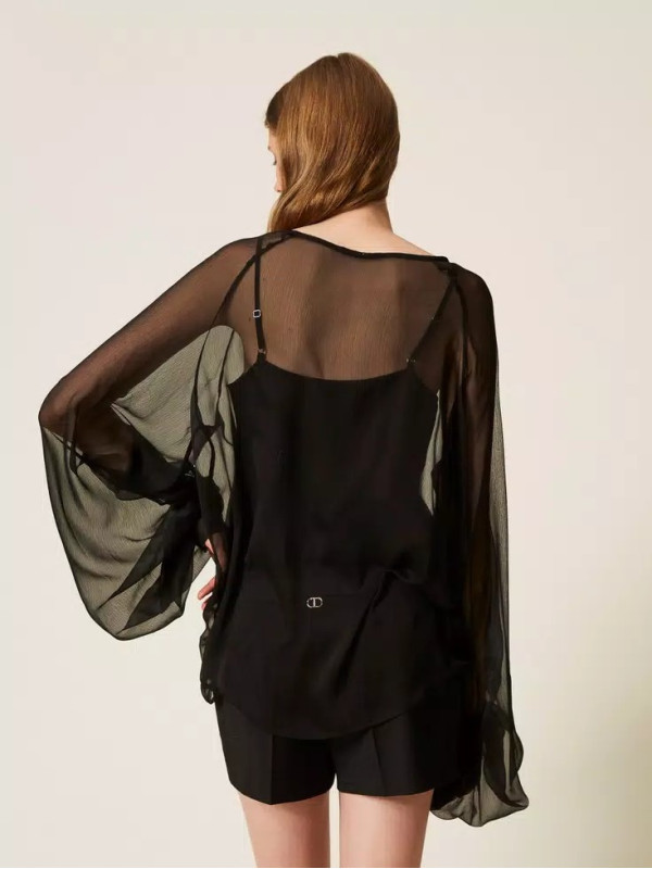 Блузка вуаль / Чорний