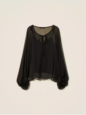 Блузка вуаль / Чорний