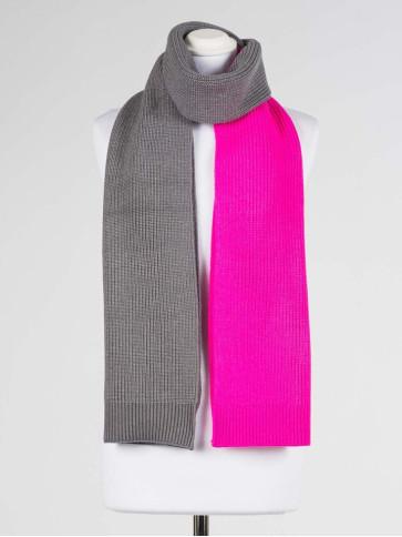 Шарф / Сірий меланж / рожевий