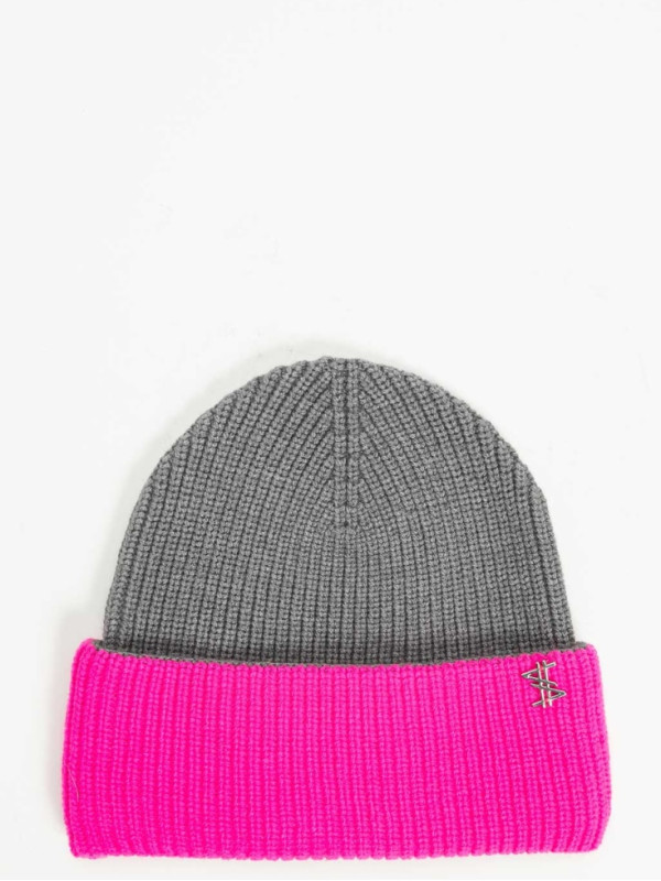 Шапка / Сірий меланж / рожевий