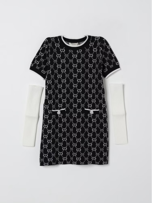 Сукня в'язана/Чорний / Білий