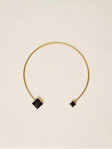 Колье Чокер/Латунь / чорний