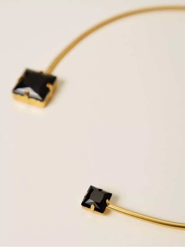 Колье Чокер/Латунь / чорний