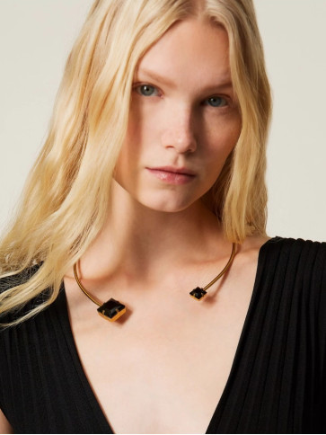 Колье Чокер/Латунь / чорний