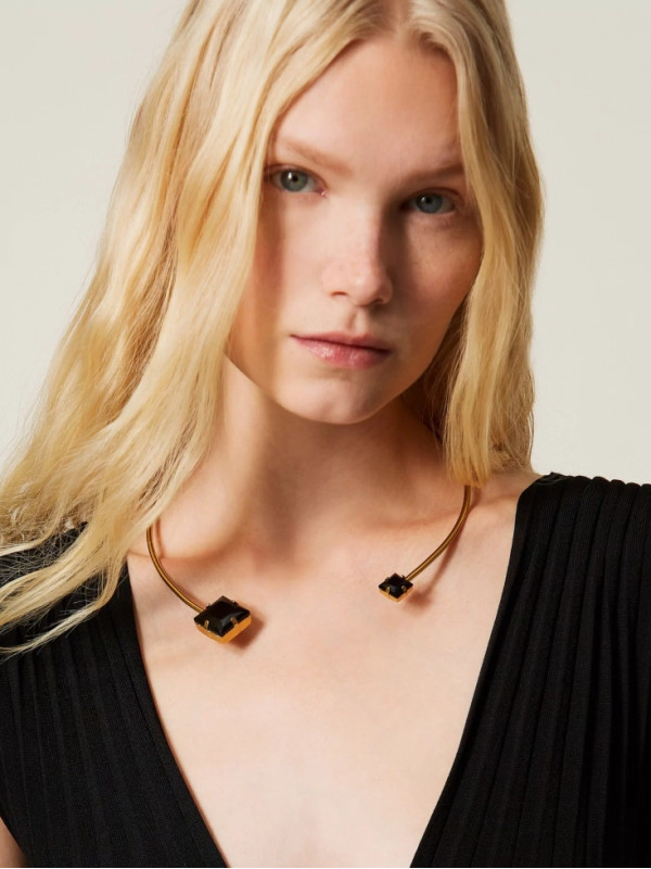 Колье Чокер/Латунь / чорний