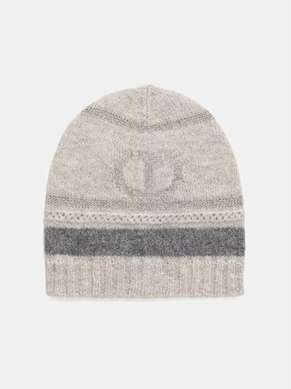 В'язана шапка/сірий меланж / люрекс