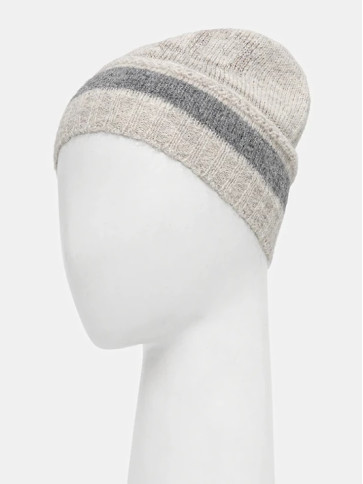 В'язана шапка/сірий меланж / люрекс