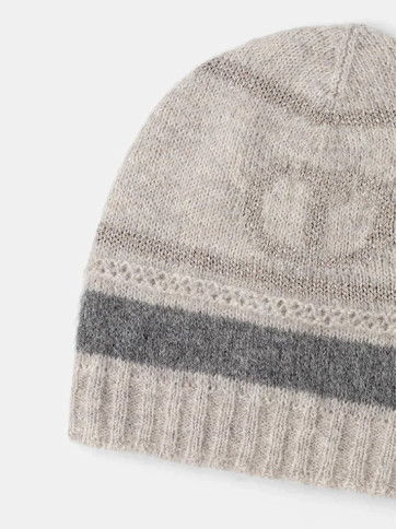 В'язана шапка/сірий меланж / люрекс