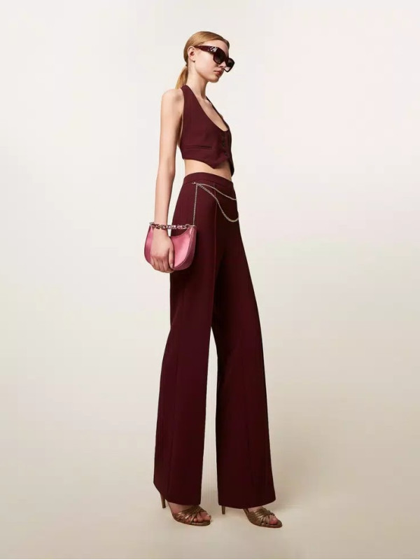 Штани з креп-каді/Винний
