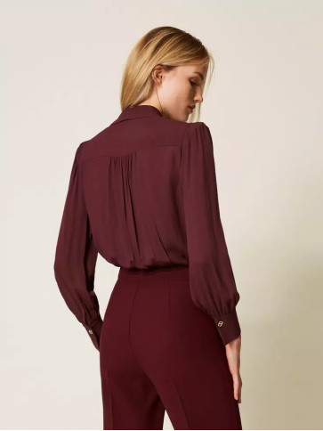 Боді з крепдешину/Винний