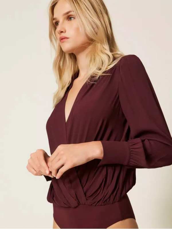 Боді з крепдешину/Винний