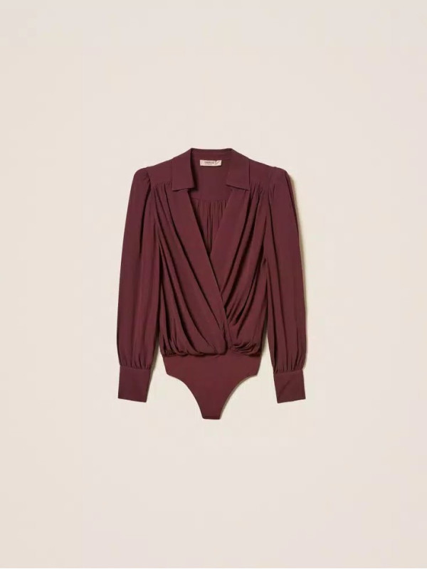 Боді з крепдешину/Винний