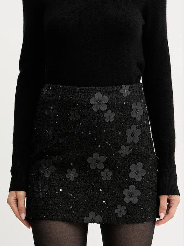 Спідниця/Букле чорні квіти