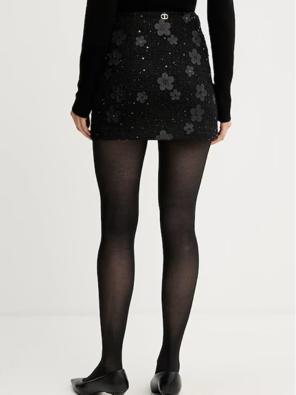 Спідниця/Букле чорні квіти