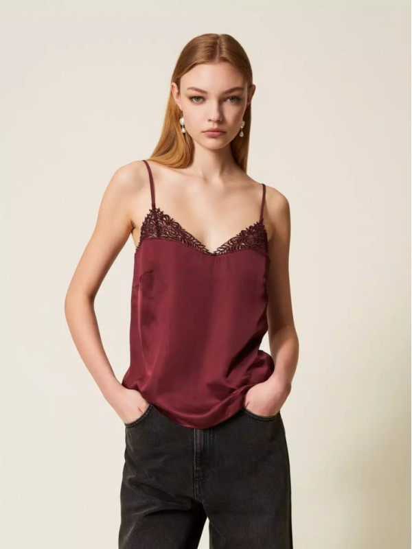 Атласний топ/Винний