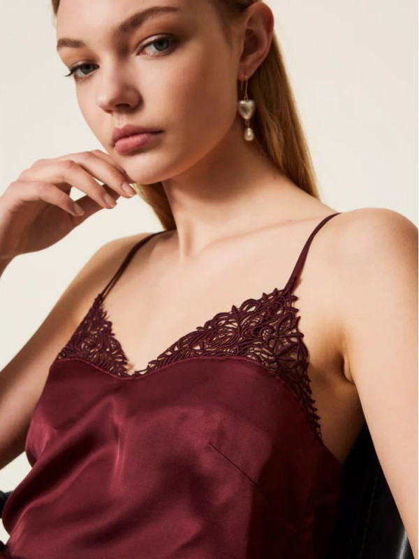 Атласний топ/Винний