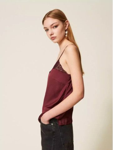 Атласний топ/Винний