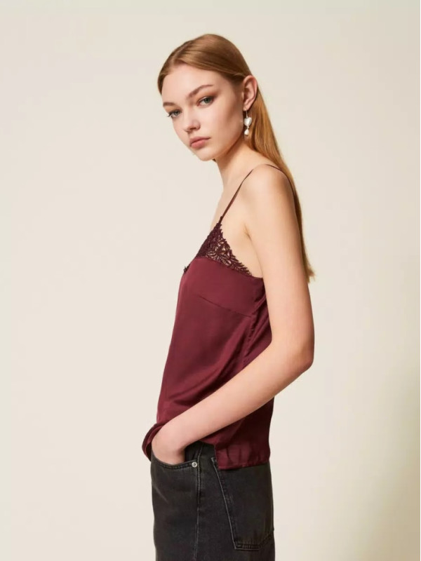 Атласний топ/Винний