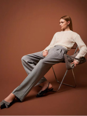 Штани вільного кроя/Сіра смужка