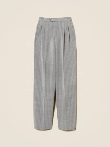 Штани вільного кроя/Сіра смужка