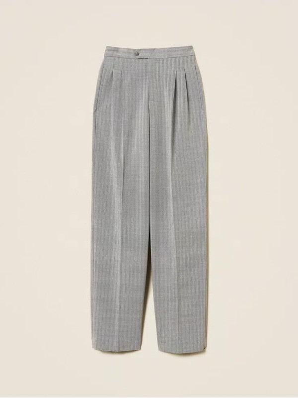 Штани вільного кроя/Сіра смужка