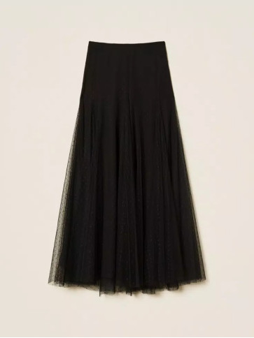 Спідниця з мереживом/Чорний